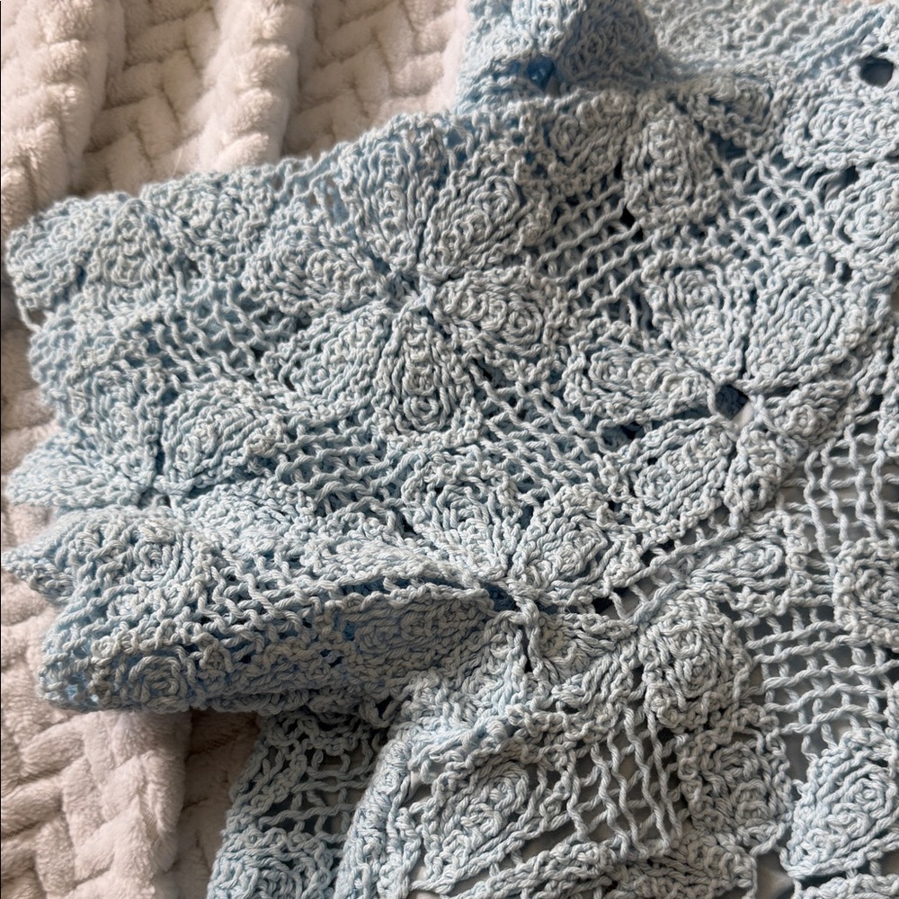Tuckernuck Baby Blue Crochet Lace Short-Sleeve Mini Dress - Picture 8 of 11
